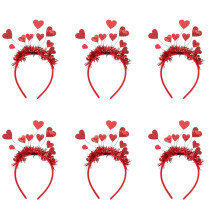 6pcs Hair Heart Decor Headbands Hair Accessories for Valentine's Day Party