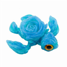 1PC Crystal Blue Green 9CM 3D Printed Rose Turtle Animal Figurine with Articulated Joints - Creative Model