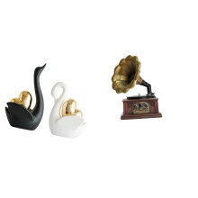 Swan Figurine Animal Table Centerpiece Vintage Resin Handcrafts Smooth Surface for Bedroom Bookshelf Decor