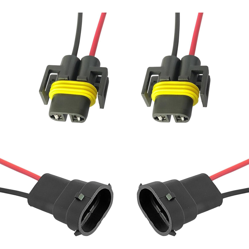 4 Pcs H8 H11 Pigtail Socket Wiring Harness, 12V Waterproof Male & Female Pigtail Socket Adapter Connector For Fog S (Multicolored) Light 9485826648772