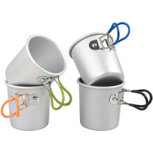 Cană de cafea pentru camping din aliaj de aluminiu cu mâner pliabil 4 buc