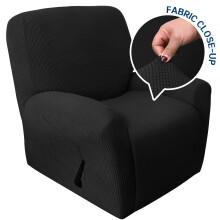 Husă pentru fotoliu reclinabil, 1 loc, material jacquard moale în carouri, cu