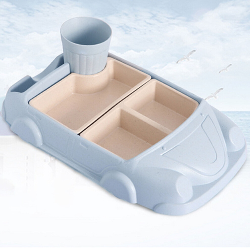 Car-Shaped PP Kids Dinner Set with Plates, Cutlery & Cup