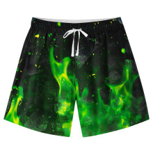 Teen Boys Swim Trunks Quick Dry Swimwear Bathing Suit for Big Boys Beach Swim Boards Shorts Green 9-10 Years