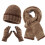 Winterstrickset, Mütze, Schal, Handschuhe, 3-teilig, Khaki 1