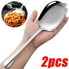 2-Pack Extra Large Stainless Steel Serving Spoons – Long Handle, Durable & Thickened, Compatible with Home/Hotel/Canteen/Restaurant
