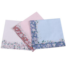 Cotton Handkerchief Gentle on Skin Strong Absorption Pocket Cotton Towel Elegant Flower Pinted Hankies For Ladies