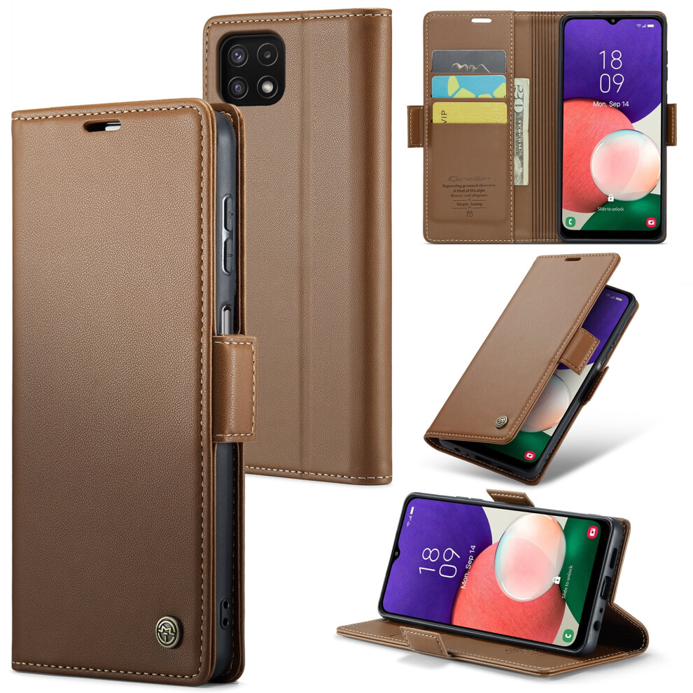 Caseme Leather Wallet Case For Compatible With Samsung Galaxy A22 5G/F42 5G/A22s Â Rfid Blocking, Magnetic Clasp, Kickstand 9152228548527