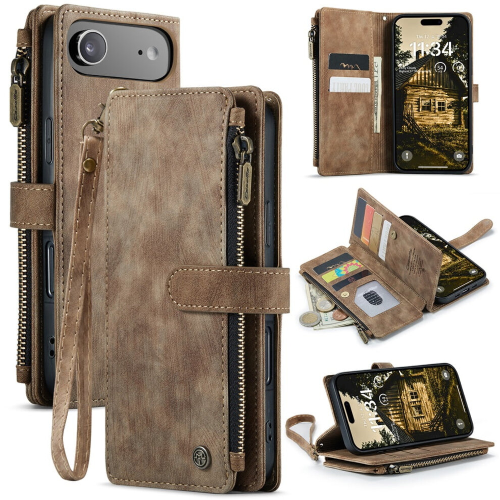 Caseme Iphone Air 6.5-Inch Wallet Case Pu Leather Brown 9152228952850
