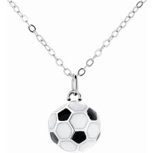 Colier cu pandantiv din argint sterling cu minge de fotbal pentru femei