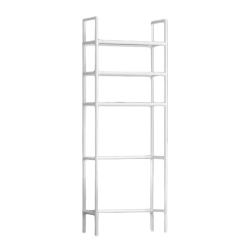 Over-Toilet Floor Shelf White Black Plastic 1