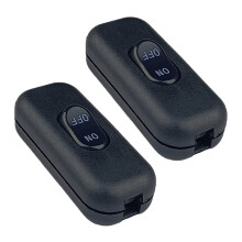 Zwischenkabelschalter 6A 250V für Lampen, 2er-Pack