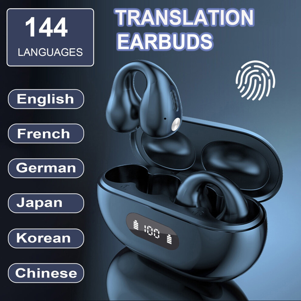 Lulshou Wireless Ear Clip Headphones With Translation Function 144 Languages Bluetooth 5.3 Open Ear For Running Home Decor Collection 9193271850342