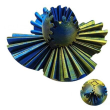 Drehbarer Würfel mit Zahnradkugel, Fingerspielzeug, blau-grün, 8 cm