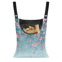 Cherry Blossom Clothespin Bag Holder Set (2 pcs), Washable, Heavy Duty, Large Capacity, Hanging Organizer – Compatible with Outdoor Clotheslines