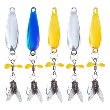 5-Piece Spinners Fishing Lure Kit – Reflective Metal Spoon Bait for Saltwater & Freshwater (Trout, Pike, Salmon, Walleye, Catfish, etc.)