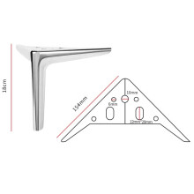 1PC Stainless Steel Furniture Leg (18cm) - Modern Replacement Sofa Leg with Non-Slip Rubber, Heavy-Duty Metal Foot for Chairs/Cabinets - Silver