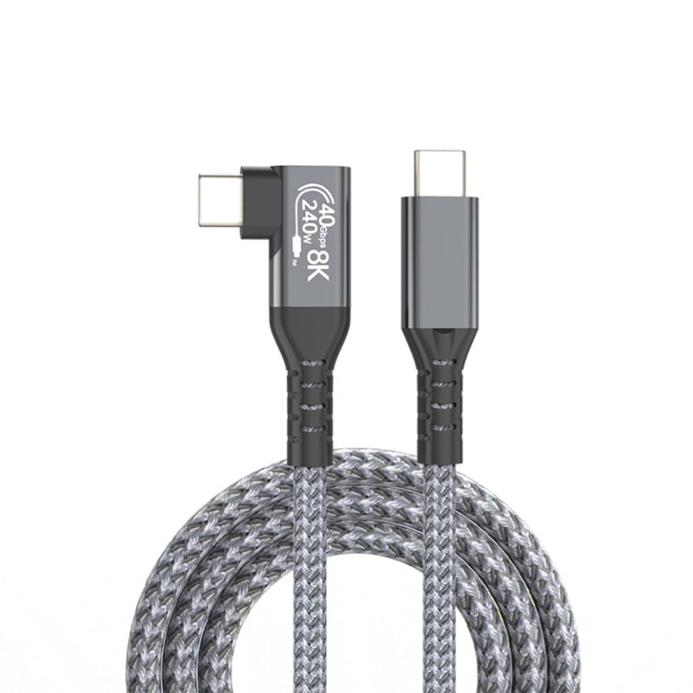90 Bend Male To Male Type C Extension Cable For Fast Data Sync And 240W Quick Charging 8K Video Transmission 40Gbps 9418476707438