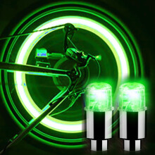 Green LED Motorcycle Wheel Valve Lights – Waterproof, Compatible with Car, Truck, SUV, Bike