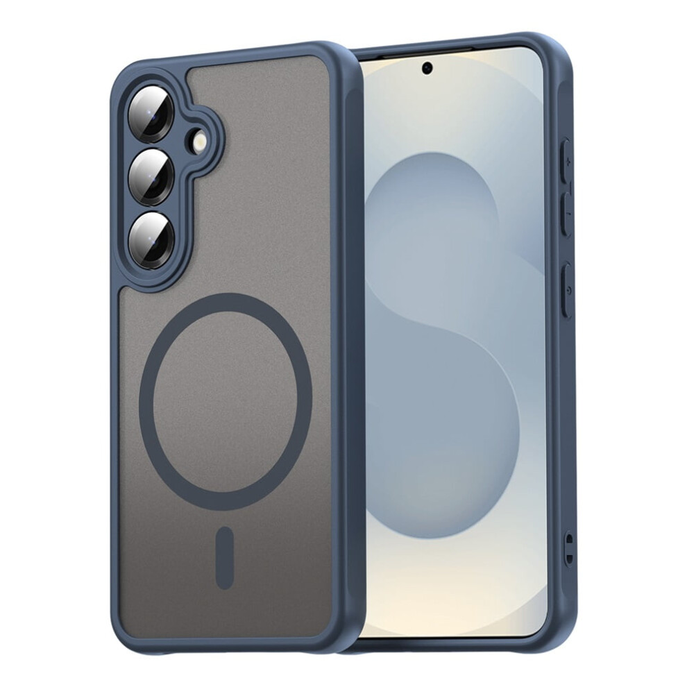 Magnetic Translucent Matte Phone Case For Samsung Galaxy S25 5G Â Magsafe Compatible, Military-Grade Drop Protection, Blue 9152228548671