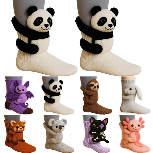 Γυναικείες Κάλτσες με Ζώα - Fuzzy3D Knit Warm Socks