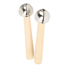 Kids 2PCS Hand Bells Set Iron Head & Wooden Ring Early Education Musical Toy