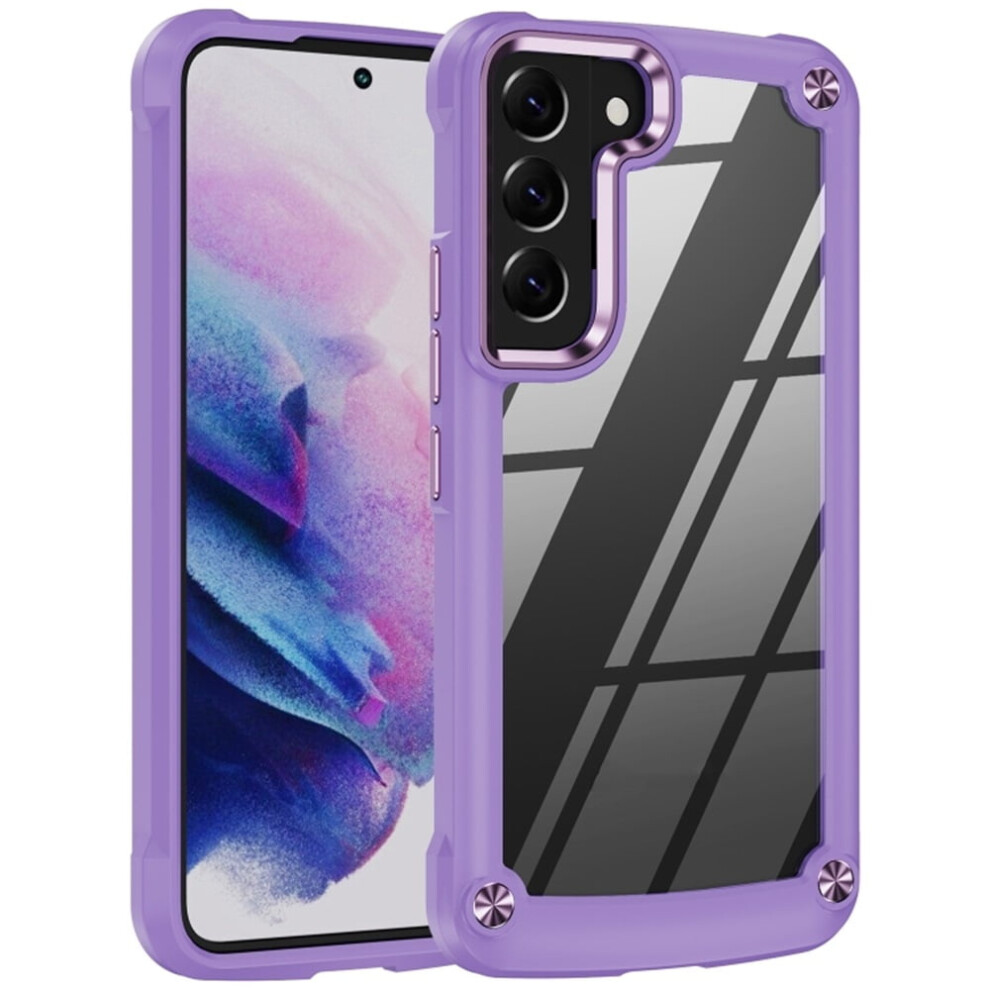 Compatible With Samsung Galaxy S22 Plus 6.6" Case: Four-Corner Airbag, Shock-Absorbing, Electroplated Alloy Lens Protection, Hard Clear 9418476711480