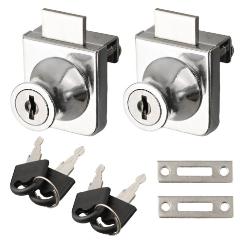 2 Pack Glass Cabinet Lock Single Glass Door Locks Display Cabinet Replacement