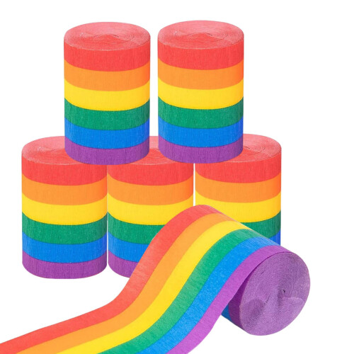 Rainbow Crepe Paper Roll 6cm x 1000cm