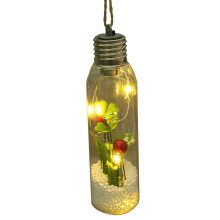 Retro LED Christmas Lights with Snow Globes & Mini Trees – Vintage Snowflake & Ornament Decor for Bedroom/Window/Mantel