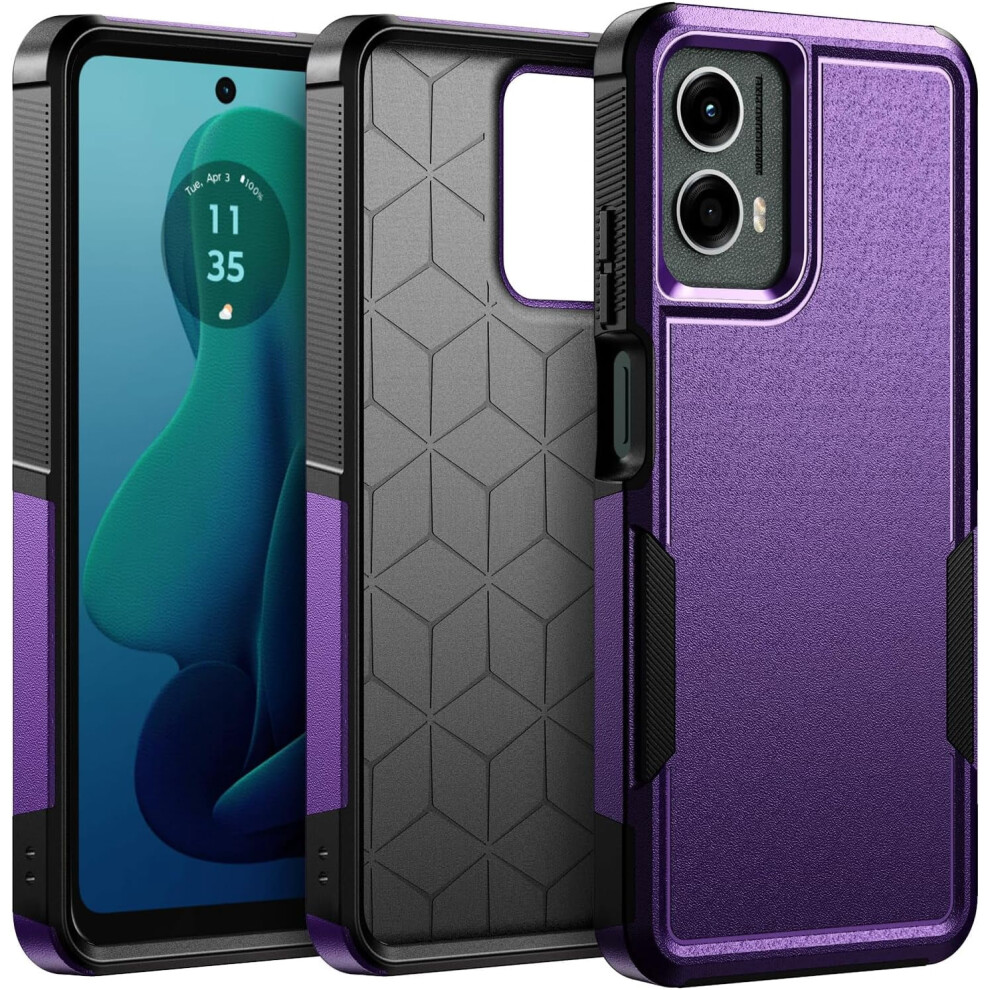 Shockproof Rugged Phone Case For Moto G 5G 2024 & Moto G Play 5G 2024 Â Military-Grade Drop Protection (Purple) Purple 9152228544208