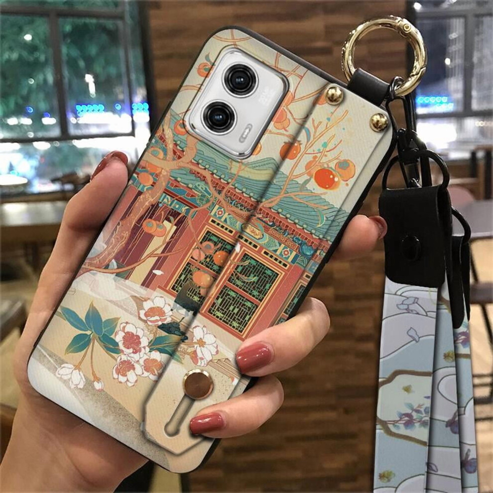 Moto G 5G 2023 Phone Case Â Anti-Dust, Soft Silicone, Wrist Strap, Dirt-Resistant, Kickstand, Chinese Style 9165521659043
