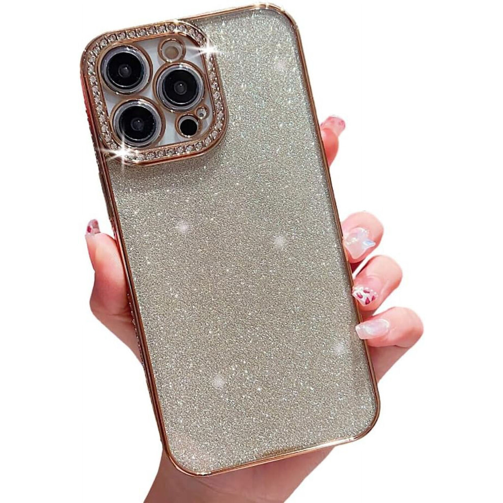 Crystal Rhinestone Phone Case For Iphone 14 Plus Gold 9065194869131
