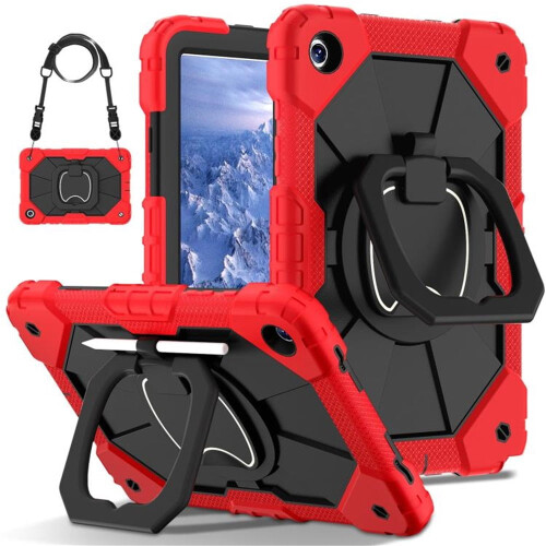 Capa resistente a impactos para Samsung Galaxy Tab A11, vermelha.