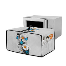 Housse pour four grille-pain Butterfly Daisy grise, 57 x 47 x 33 cm, protection anti-rayures et anti-poussière pour appareils de comptoir –