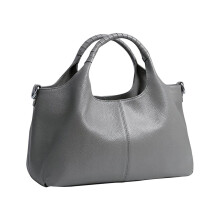 Leder-Schultertaschen, Geldbörsen und Handtaschen für Damen, Designer-Umhängetaschen, Hobo-Taschen, mittelgroße Tragetaschen, Grau,