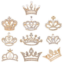 9 broșe coroană cu strasuri, 9 stiluri, auriu deschis, 0,94–1,41" pentru cămăși, rochii, costume de mireasă