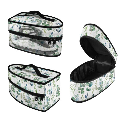 Steamer Oganizer Green Leaf Pattern Universal for Most Irons Compatible with Full-Size Irons and Accessories, Case Only