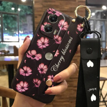 Pouzdro na telefon MOTO G Stylus5G2024 – Voděodolné, nárazuvzdorné, silikonové s motivem květiny, s kroužkem na šňůrku a poutkem na