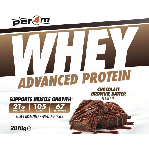 PER4M Advanced Whey Protein Powder 2kg Chocolate Brownie Batter 1