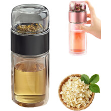 Gobelet à thé 3 en 1 à double paroi avec filtre, votre compagnon idéal pour l'infusion nomade, pour thés fleuris et en vrac.