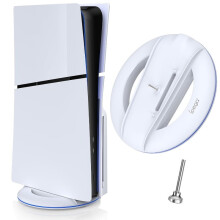 Vertikalt stativ för PS5Slim/Pro-konsol, skiva och digital med skruv, basställsersättning för PlayStation 5Slim/Pro-konsol, vit
