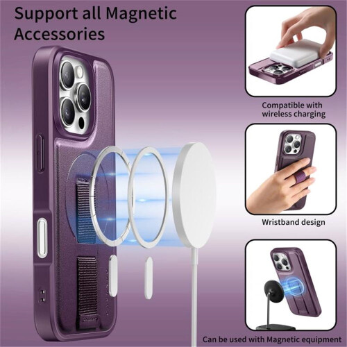 Purple MagSafe Case with Belt Clip for iPhone 16 Pro Max 2