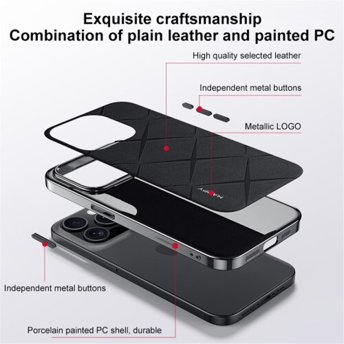 Capa de couro liso, resistente a impactos, com proteção anti-impressão digital para a câmera, compatível com iPhone 16, branca. 2
