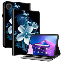 (Black Orchid) Leather Case for Lenovo Tab TB311FU with Stand & Card Slots, Pattern Printed Tablet Cover, Shockproof Protective Case