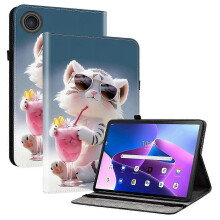 (Cartoon Tiger) Leather Case for Lenovo Tab TB311FU with Stand & Card Slots, Pattern Printed Tablet Cover, Shockproof Protective Case