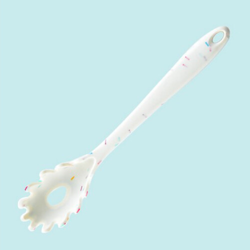 2Pcs Silicone Pasta Spoon White Noodle Strainer Kitchen Cooking Tool 1
