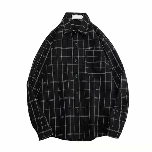 Ανδρικό πουκάμισο Oxford Casual με μακριά μανίκια και κουμπιά, τοπ με κουμπιά και 1