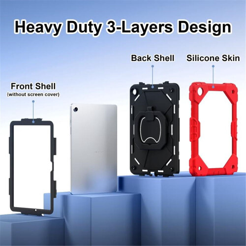 Capa resistente a impactos para Samsung Galaxy Tab A11, vermelha. 2
