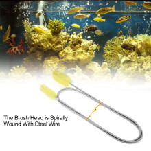 Flexible Stainless Steel Aquarium Pipe Cleaning Brush 155cm Double Head